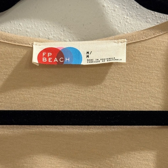 Free People Beach NWT Size Medium Tan Carta Tee Shirt Midi Dress Comfort Boho - Picture 7 of 8